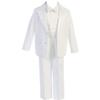 HBDesign Boys'4 Piece 2 Button Slim Fit Party Suite White (Jacket+Pants+Bowtie+Corset) view 2