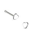 Amelia Fashion 20 Gauge Heart Shaped Flat Top Nose Stud 316L Surgical Steel (CHOOSE COLOR) (Steel) view 1