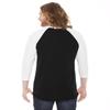 American Apparel Unisex Poly-Cotton 3/4-Sleeve Raglan T-Shirt XS BLACK/ WHITE view 2