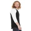 American Apparel Unisex Poly-Cotton 3/4-Sleeve Raglan T-Shirt XS BLACK/ WHITE view 3