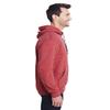 Adult 7.2 oz. Sofspun Striped Hooded Sweatshirt 3XL FIREBRICK STRIPE view 2