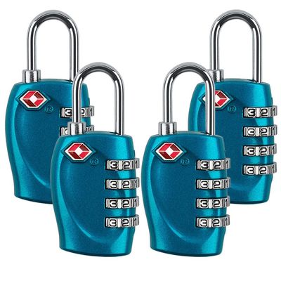 4 Dial Digit TSA Approved Travel Luggage Locks Combination for Suitcases (Blue-4pack)