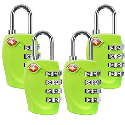 4 Dial Digit TSA Approved Travel Luggage Locks Combination for Suitcases (Green-4pack)