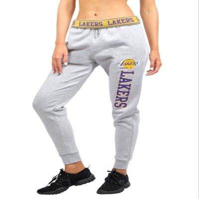 Ultra Game Los Angeles Lakers Women Jogger Pants Active Basic Fleece Sweatpants, Heather Gray, Medium