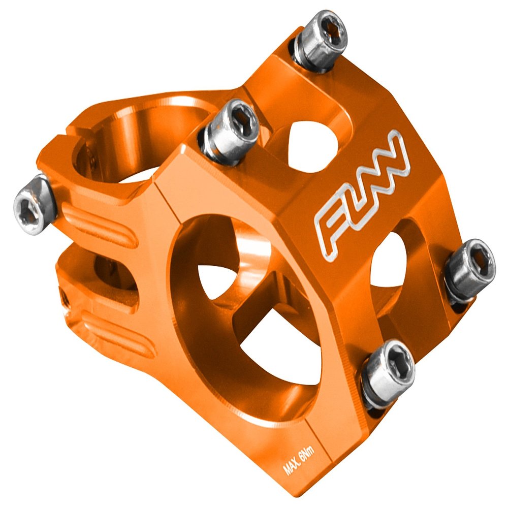 Funn Funnduro MTB Stem with 31.8mm Bar Clamp - The Ultimate Ultralight and Tough Alloy Bicycle Stem for Mountain Bike and BMX Bike, Length 35mm stem (Orange)