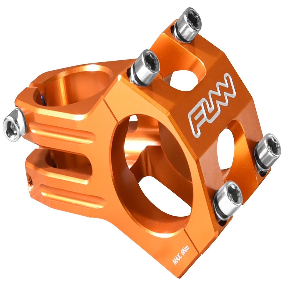 Funn Funnduro MTB Stem with 31.8mm Bar Clamp - Ultimate Ultralight and Tough Alloy Bicycle Stem for Mountain Bike and BMX, Length 60mm (Orange)