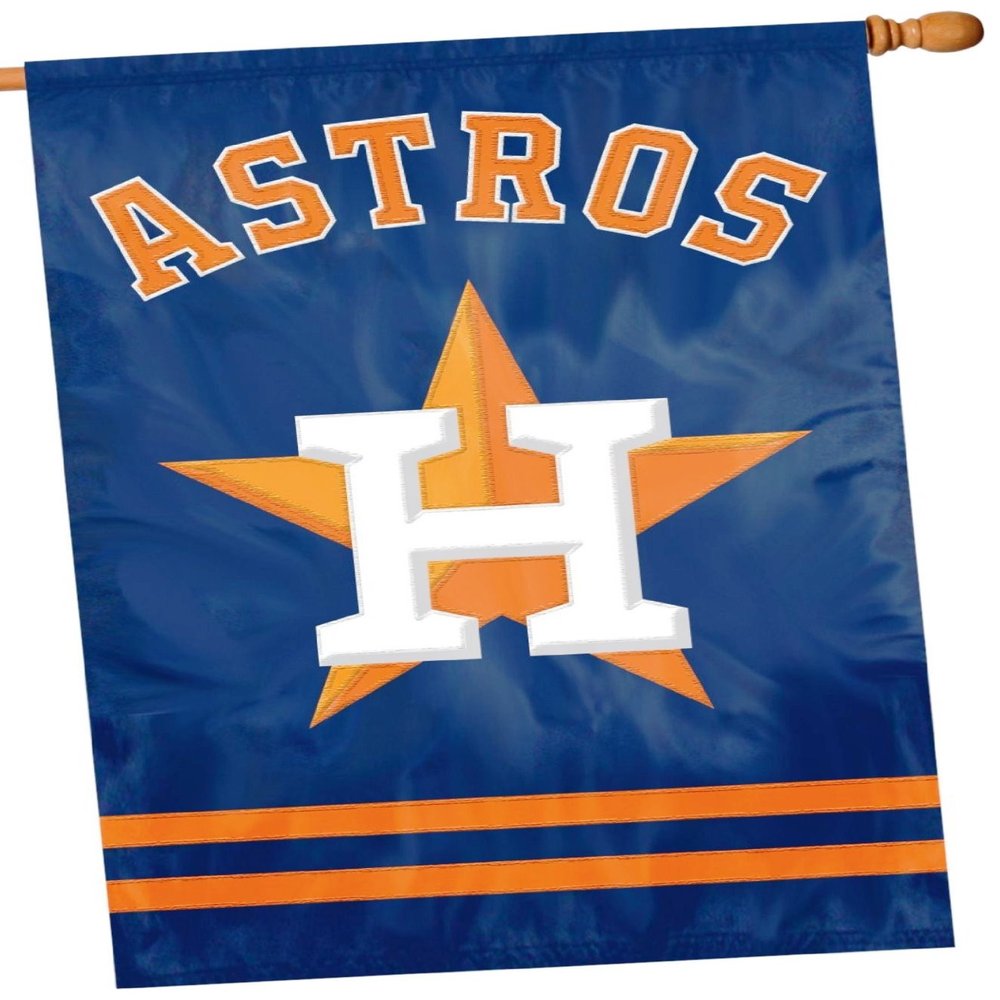 Party Animal Houston Astros 2-Sided 28x44 Premium Embroidered Applique Banner Flag Baseball