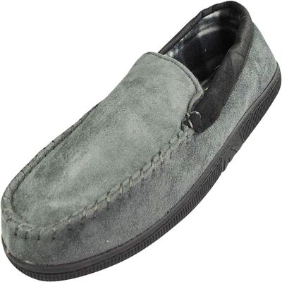 NORTY - Mens Faux Suede Moccasin Stitching, Grey, Black 40022-X-Large