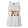 Go All Out Large White Womens Let's Get Lit Christmas Reindeer Flowy Racerback Tank Top T-Shirt view 1
