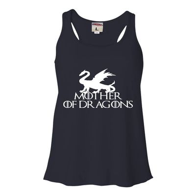 Go All Out Small Navy Womens Mother of Dragons Flowy Racerback Tank Top T-Shirt