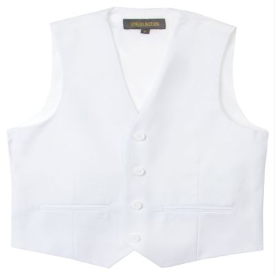 Spring Notion Big Boys' Four Buttons Suit Vest Waistcoat 14 White