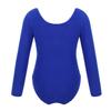 Freebily Girls Classic Long Sleeve Gymnastic Leotard Athletic Shirt Ballet Dance Top Bodysuit Front Lined Cotton T-shirt Outfit Dark Blue 10 Years view 3