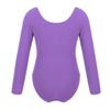 Freebily Girls Classic Long Sleeve Gymnastic Leotard Athletic Shirt Ballet Dance Top Bodysuit Front Lined Cotton T-shirt Outfit Lavender 8 Years view 3