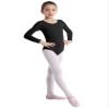 Freebily Girls Classic Long Sleeve Gymnastic Leotard Athletic Shirt Ballet Dance Top Bodysuit Front Lined Cotton T-shirt Outfit Black 10 Years view 1