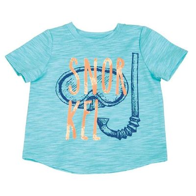 Mud Pie Baby Boy's Snorkle Graphic Short Sleeve T-Shirt Shirt, Blue, SM/ 12-24 MOS