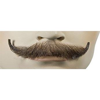 Morris Costumes LW411OB English Human Hair Mustache44; Off Black