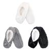 Adult Women Warm Cozy Fuzzy Soft Touch Slippers Non-Slip Lined Socks, Indoor Travel Home Slipper, Assortment B, Small, 3 Pairs view 1