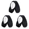 BambooMN Soft Touch Warm Cozy Fuzzy Non-Slip Lined Slip-On Slippers Socks for Adult Women, Indoor Travel House Slippers, Size Extra Large, Black, 3 Pairs view 1