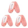 BambooMN Soft Touch Warm Cozy Fuzzy Non-Slip Lined Slip-On Slippers Socks for Adult Women, Indoor Travel House Slippers, Size Large, Pink, 3 Pairs view 1