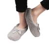 BambooMN Soft Touch Warm Cozy Fuzzy Non-Slip Lined Slip-On Slippers Socks for Adult Women, Indoor Travel House Slippers, Size Large, Grey, 3 Pairs view 2