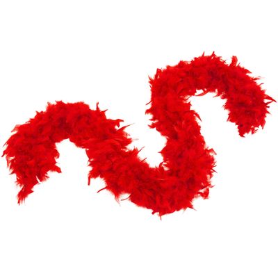 Turkey Chandelle Feather Boa - 60 Gram 2 Yards (Red)
