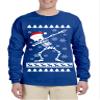 ALLNTRENDS Men's Long Sleeve Dabbing Skeleton Dab Ugly Xmas Trendy Shirt (XL, Royal Blue) view 1