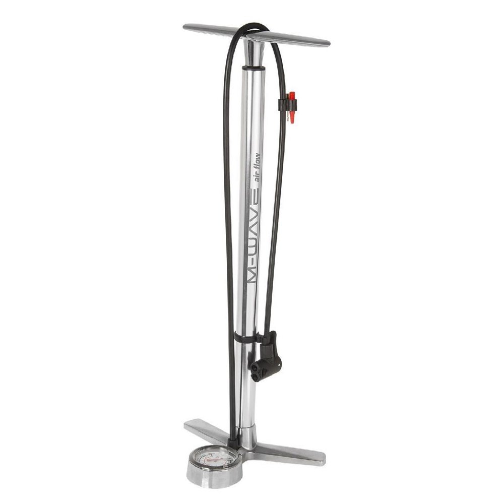 M-Wave Unisex's Air Flow Floor Pump, Silver, One Size