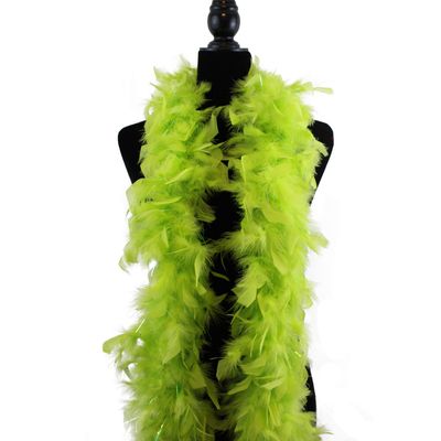 Turkey Chandelle Feather Boa - 60 Gram 2 Yards (Lime Green w/silver lurex)