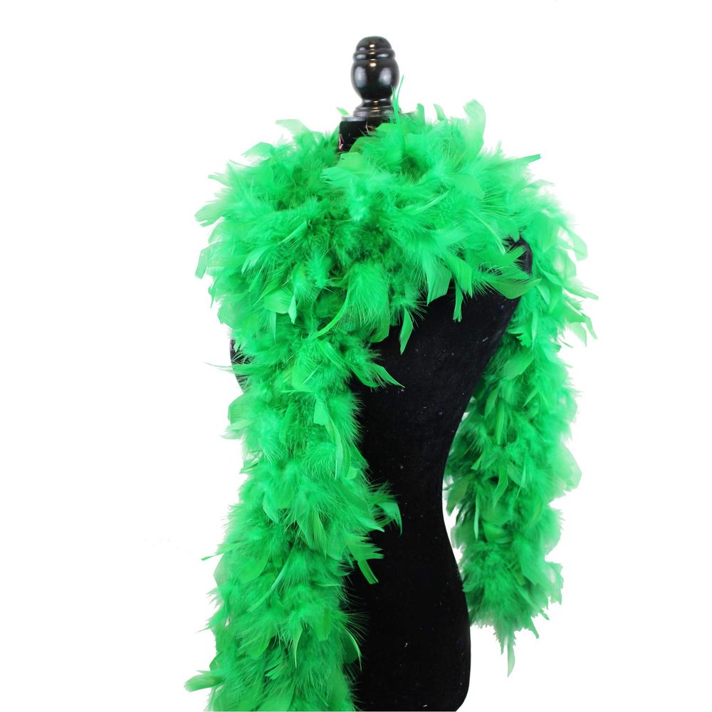 Fukang Feather Turkey Chandelle Feather Boa 74 '' Long (Kelly Green, 80g)