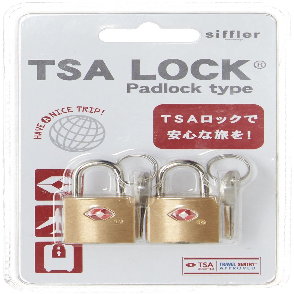 Shifre Padlock with TSA, Set of 2, 1.5 inches (3.9 cm), 0.4 lbs (0.2 kg), Golden