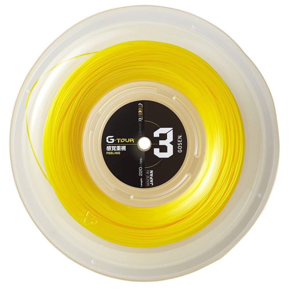 GOSEN G-Tour 3, 17L Yellow 722' Good Feeling at Impact, Polyester Tennis String