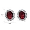 Yoursfs Burgundy Clip On Earrings for Women Platinum Plated with Halo CZ Rhinestone Non Pierced Earrings view 2