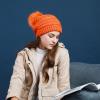 REDESS Women Winter Pom Pom Beanie Hat with Warm Fleece Lined, Red view 4