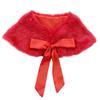 Freebily Flower Girls Faux Fur Wraps Princess Shoulder Cape Kids First Communion Wedding Bridesmaid Dress Bolero Shrug Red One Size view 1