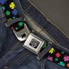 Buckle-Down Seatbelt Belt - Four-Leaf Clovers Scattered Black/Multi Color - 1.0" Wide - 20-36 Inches in Length view 2