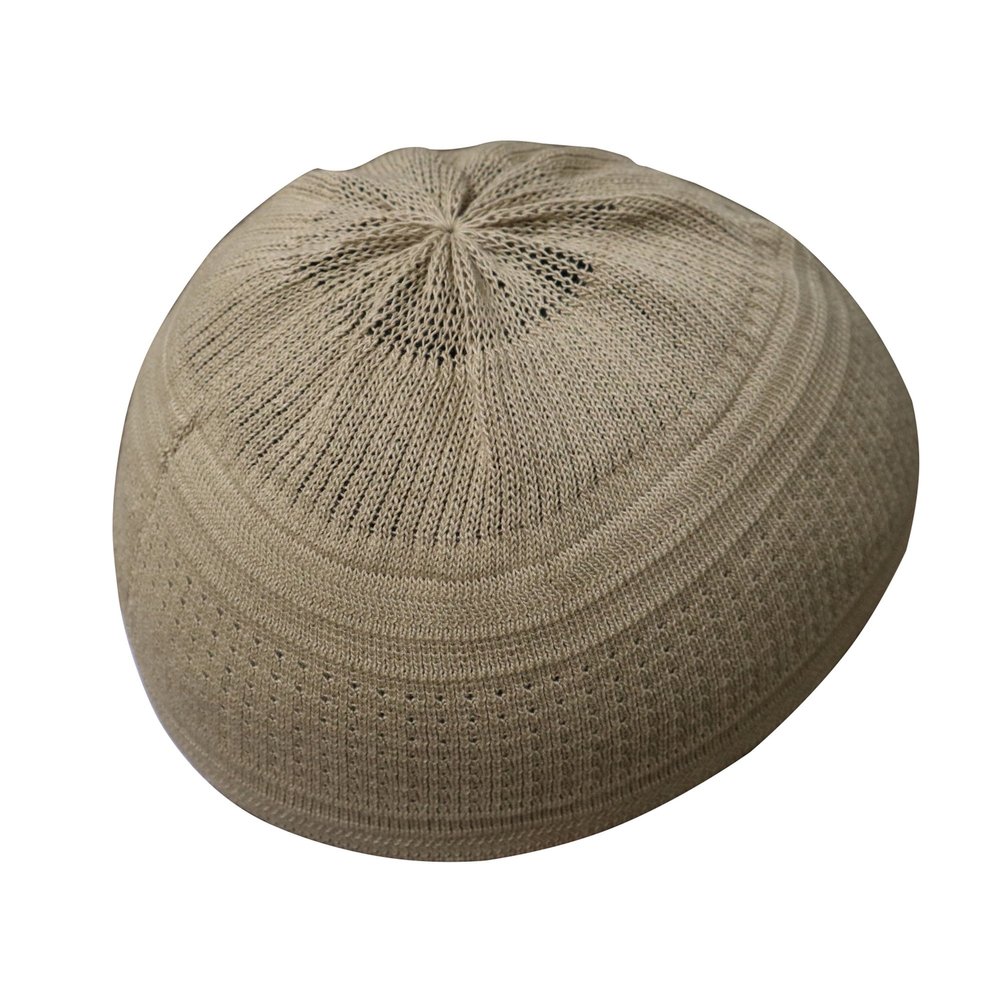 TheKufi Cotton Stretch-Knit Topi Kufi Skull Cap Comfortable Fit Beanie (L, Light Olive Green)