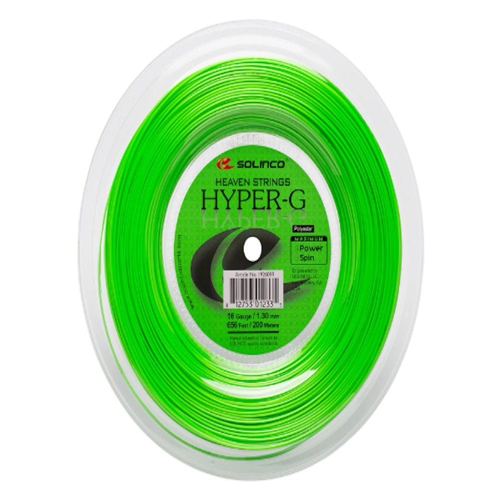 Solinco Hyper-G Co-Polyester Tennis String Reel 656 ft / 200 m Extreme Spin, Power & Control - TruTension Technology, Durable High-Performance Polyester,20
