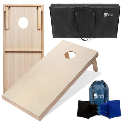 Tailgating Pros 4'x2' Cornhole Boards w/Carrying Case & Set of 8 Cornhole Bags (You Pick Color) 25 Bag Colors! (Black/Royal Blue, 4'x2' Boards)