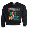 ALLNTRENDS Adult Sweatshirt Naughty But Nice Cute Xmas Shirt Funny Gift (M, Black)
