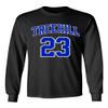 Basketball Movie #23 Nathan Scott One Tree Hill Ravens Jersey Style Men's Long Sleeve T Shirt (Black,2XL) view 2