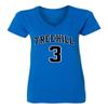 KINGS SPORTS Ravens Basketball Movie #3 Lucas Scott One Tree Hill Jersey Style Women's V-Neck T Shirt (Royal,2XL) view 2