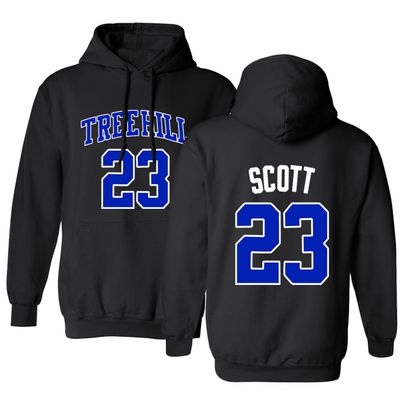 KINGS SPORTS Ravens Basketball Movie #23 Nathan Scott One Tree Hill Jersey Style Men's Hoodie Sweatshirt (Black,3XL)