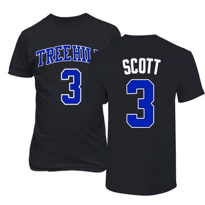 KINGS SPORTS Ravens Basketball Movie #3 Lucas Scott One Tree Hill Jersey Style Youth Boys Girls T Shirt (Black,YS)