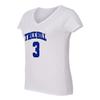 KINGS SPORTS Ravens Basketball Movie #3 Lucas Scott One Tree Hill Jersey Style Women's V-Neck T Shirt (White,2XL) view 4
