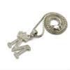NYFASHION101 Unisex Stone Stud Tilted Crown Letter Initial Micro Pendant 2mm Box Chain Necklace, 20", M, Silver-Tone view 3