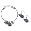 NFL Siskiyou Sports Womens Tennessee Titans Dangle Earrings and Charm Bangle Bracelet Set One Size Team Color view 1