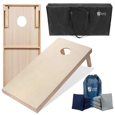 Tailgating Pros 4'x2' Cornhole Boards w/Carrying Case & Set of 8 Cornhole Bags (You Pick Color) 25 Bag Colors! (Navy Blue/Grey, 3'x2' Boards)