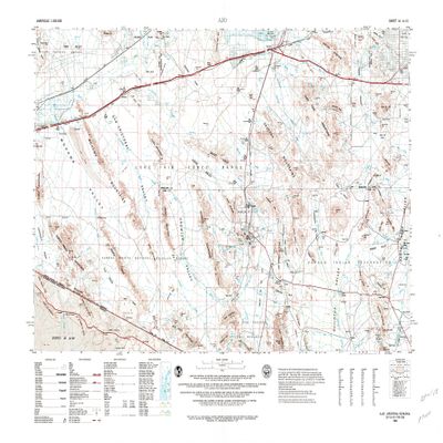 YellowMaps AJO AZ topo map, 1:250000 Scale, 1 X 2 Degree, Historical, 1982, Updated 1982, 24.1 x 35.1 in - Tyvek