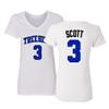 KINGS SPORTS Ravens Basketball Movie #3 Lucas Scott One Tree Hill Jersey Style Women's V-Neck T Shirt (White,S)