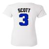 KINGS SPORTS Ravens Basketball Movie #3 Lucas Scott One Tree Hill Jersey Style Women's V-Neck T Shirt (White,S) view 3